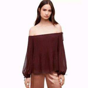 Aritzia Wilfred Talence Blouse in Maroon (Truffle)